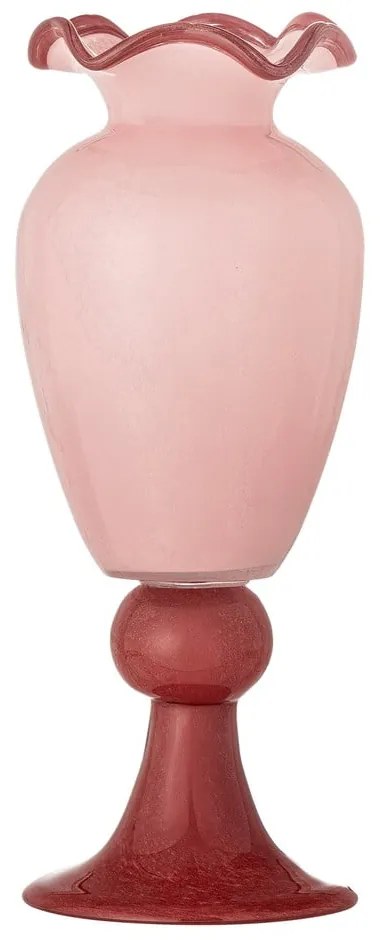Vaso rosa in vetro (altezza totale 34 cm) Frills – Bloomingville