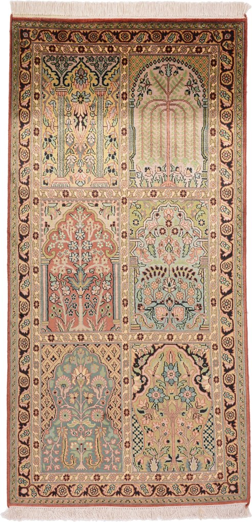 Cashmere Silk Tappeto 80x160 (Indian) Annodato A Mano