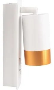 Faretto da parete con caricatore USB 1xGU10/35W/230V bianco/oro