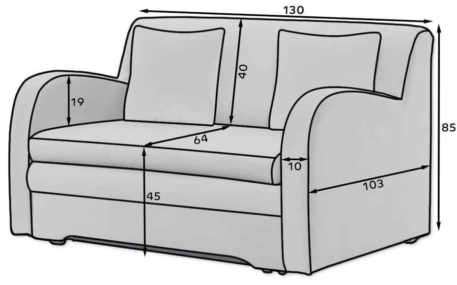 Divano grigio allungabile e rivestimento in velluto 130 cm Ario – ELTAP