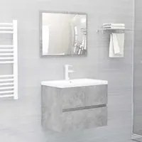 Set Mobili da Bagno Grigio Cemento in Truciolatocod mxl 72762