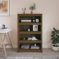 Libreria Marrone Miele 80x35x126 cm in Legno Massello di Pino cod 9701