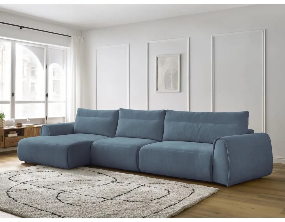 Divano angolare blu Aden – Bobochic Paris