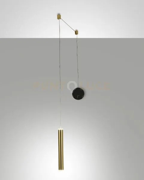 Prado lampadario a sospensione ottone satinato e nero 1 luce c/dece...