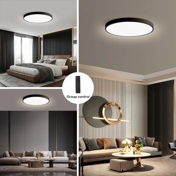 Brilagi- Plafoniera LED dimmerabile POOL SMART LED/128W/230V Ø 100 cm Wi‑Fi Tuya nera + telecomando