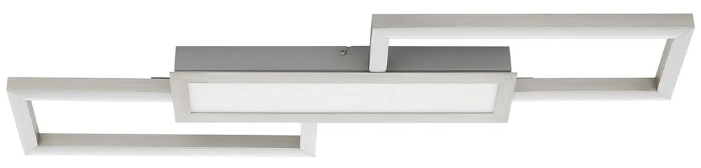 Plafoniera Moderna Monirote Acciaio Nichel Satinato Luce Led Integrato 37W