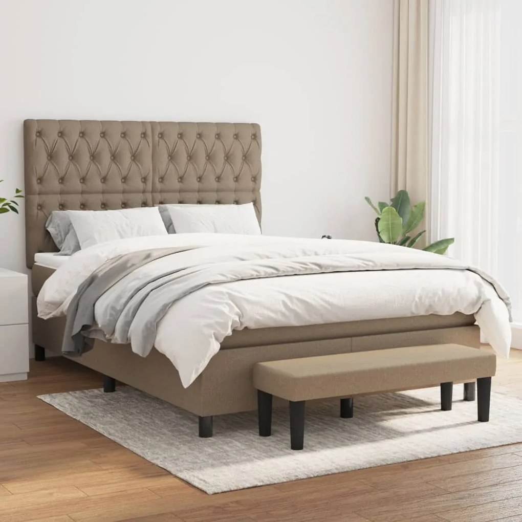 Giroletto A Molle Con Materasso Tortora 140x190 Cm İn Tessuto /