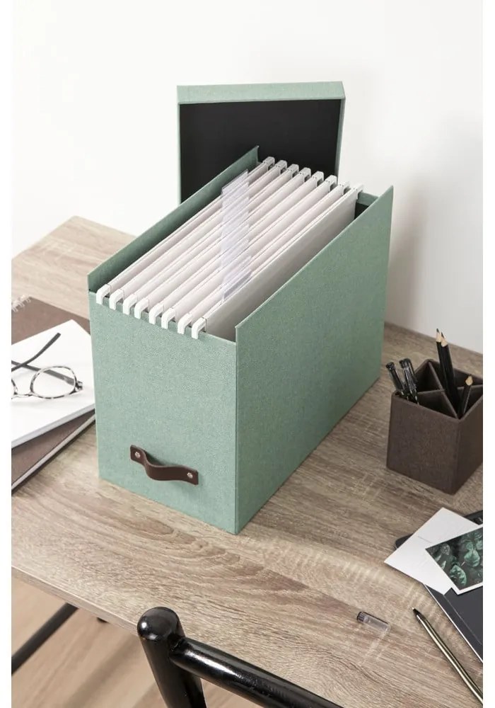 Organizer verde in cartone per documenti Johan Canvas Paper Laminate – Bigso