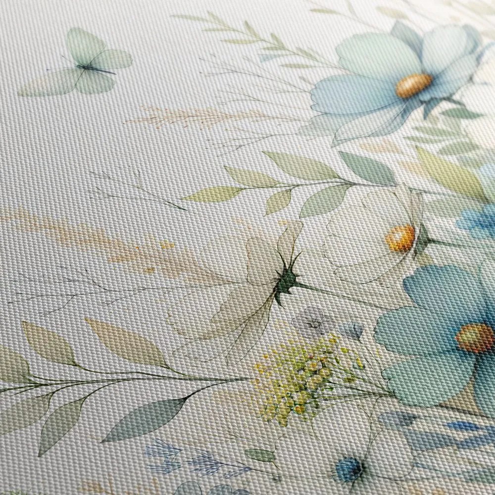 Quadro su tela – Fiori e farfalle estive