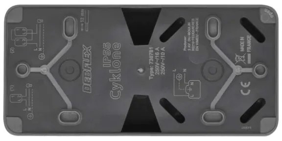 Interruttore alternante con presa 250V/16A IP55