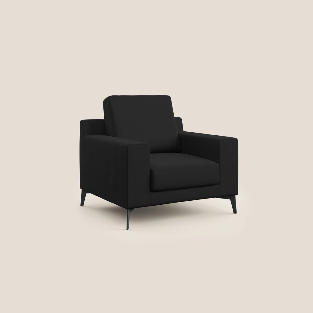 Prestige poltroncina moderna in microfibra smacchiabile T11 nero