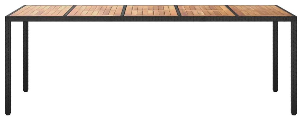 Tavolo da giardino nero 250x100x75 cm in polyrattan