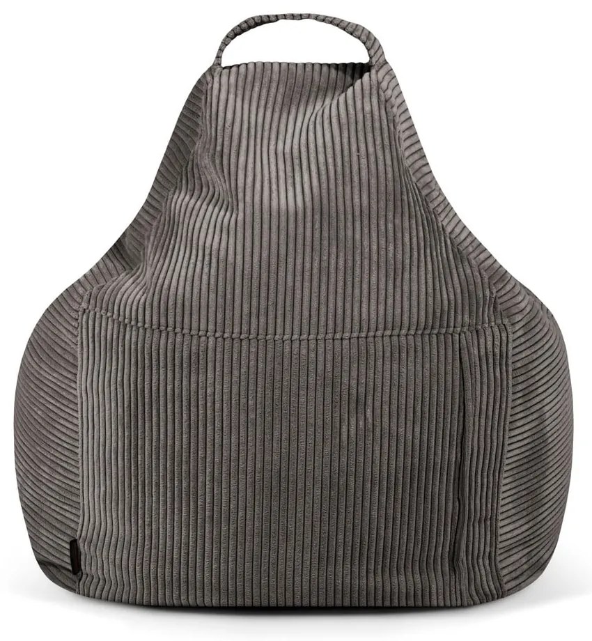 Puof a sacco grigio chiaro con rivestimento in velluto a coste Play Amuse – SLOWDOWN