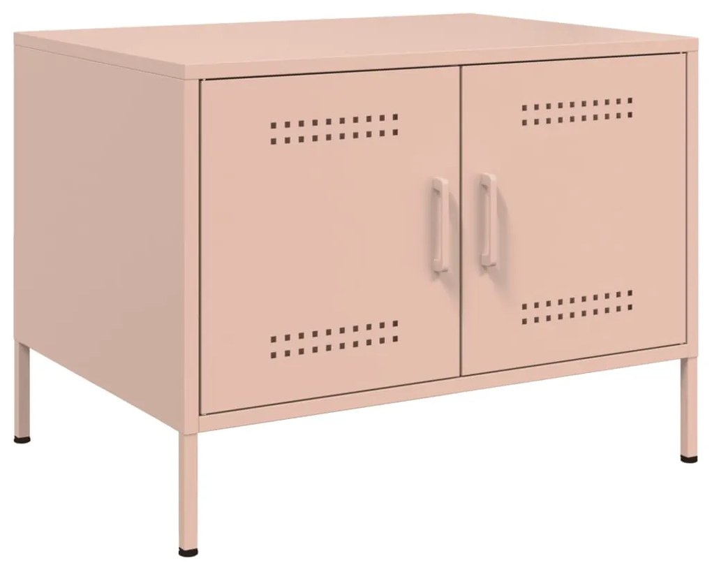 Tavolino Da Salotto Rosa 68x50x50,5 Cm İn Acciaio /