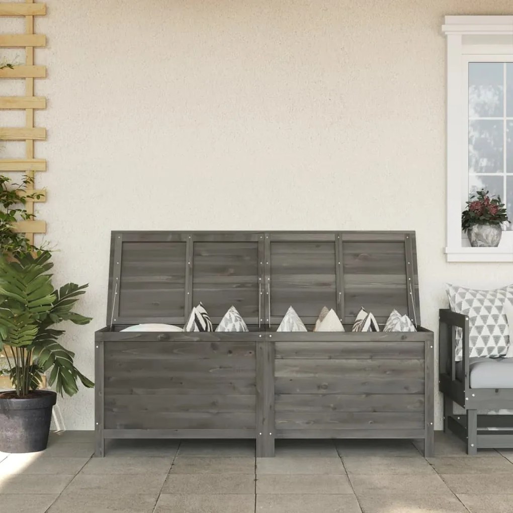 Contenitore Da Giardino Antracite 150x50x56,5 Cm Massello Abete /