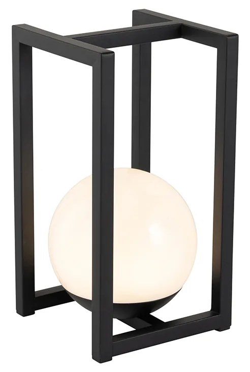 Set di 2 lampade da tavolo da esterno nere con ricarica touch - Nowi