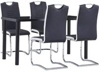 Set Sala da Pranzo 5 pz in Similpelle Nero 3053026