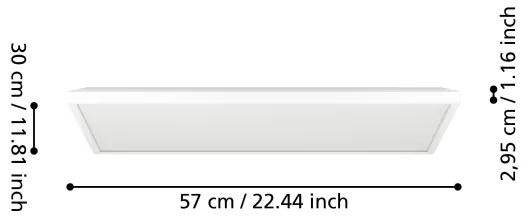 Eglo 901453 - Plafoniera LED da esterno ROVITO 17,2W/230V 30x57 cm IP44 bianco