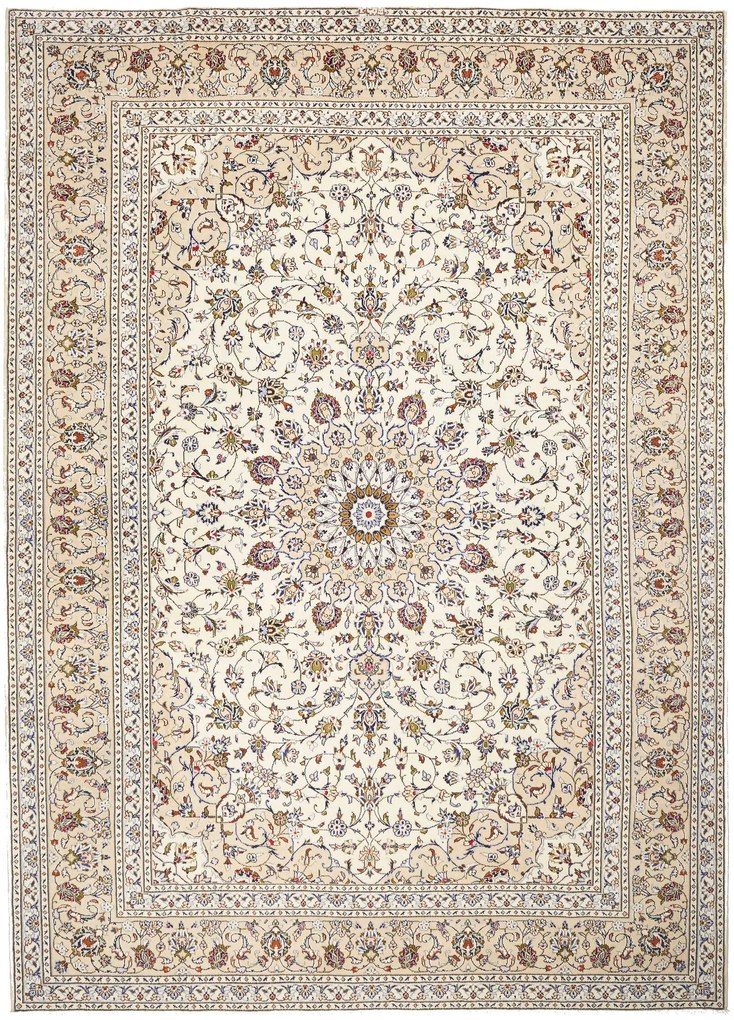Kashan Tappeto persiano 350x250 Beige (Iran) Annodato A Mano
