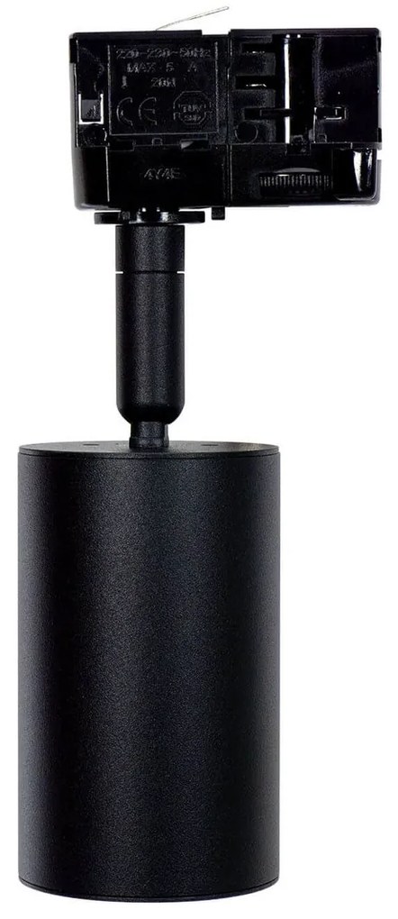 Faro GU10 per binario Trifase in alluminio Nero