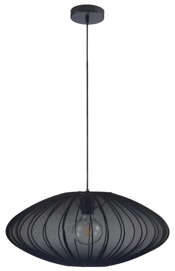 Lampadario a sospensione con filo KINU 1xE27/20W/230V diametro 50 cm nero
