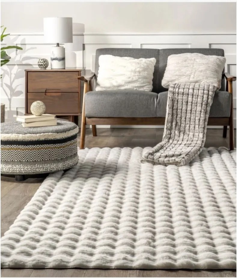 Tappeto bianco lavabile 150x230 cm Bubble White - Mila Home