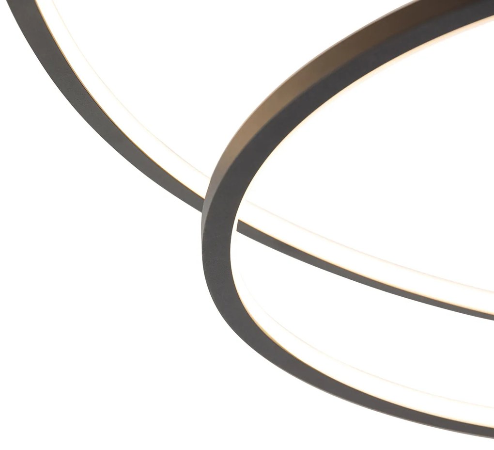 Plafoniera nera 78 cm incl. LED dimmerabile a 3 livelli - Rowin