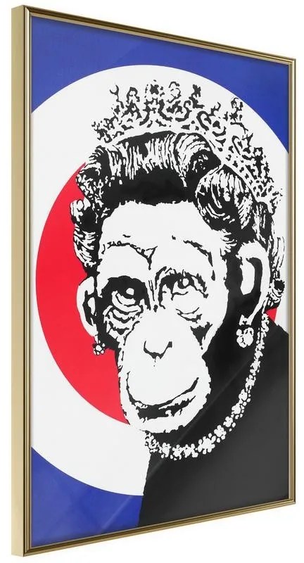 Poster  Banksy: Monkey Queen  Cornice Quadri Cornice d'oro, Larghezza x Altezza Home decor 30x45