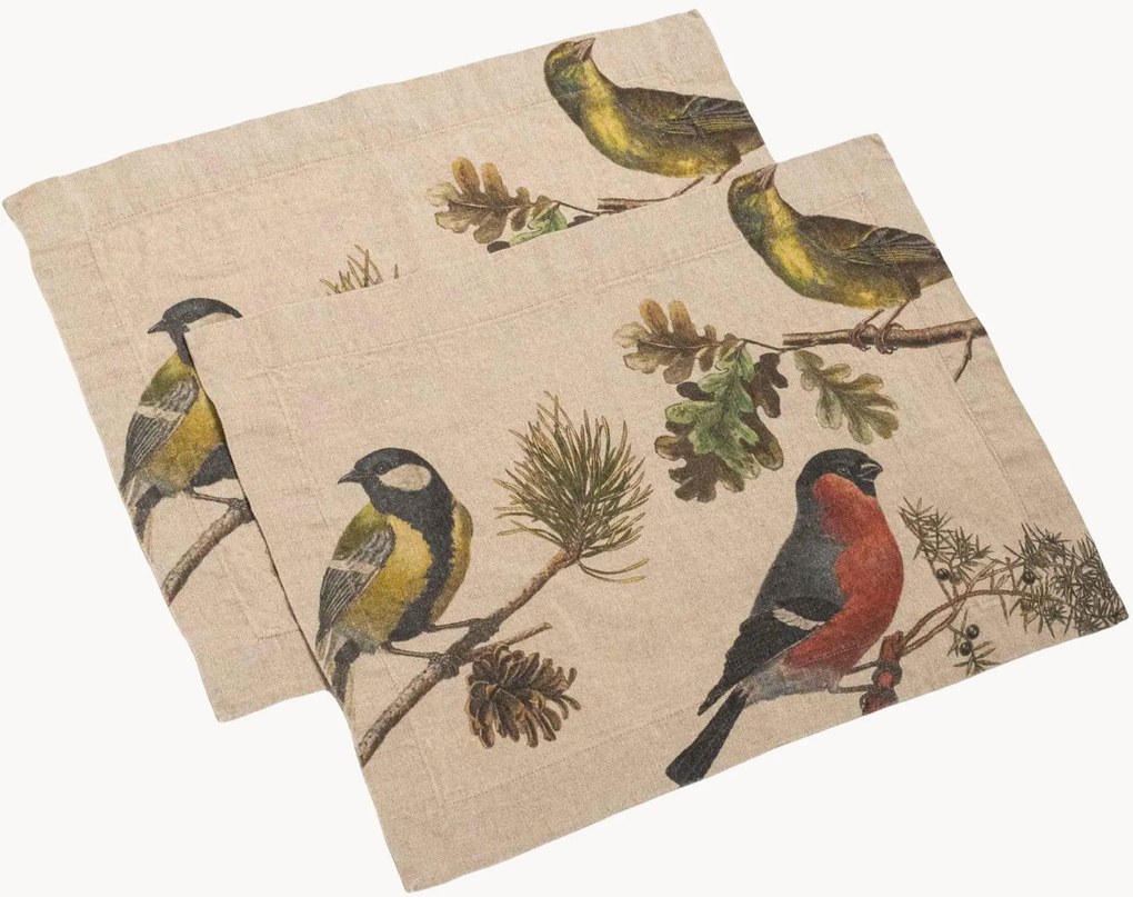 Set di 2 tovagliette americane in lino Small Birds