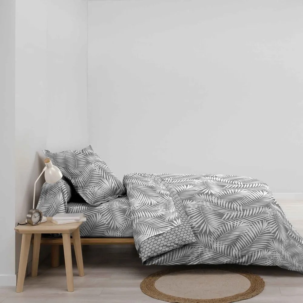 Copripiumino grigio in cotone per letto singolo 140x200 cm Botania – douceur d'intérieur