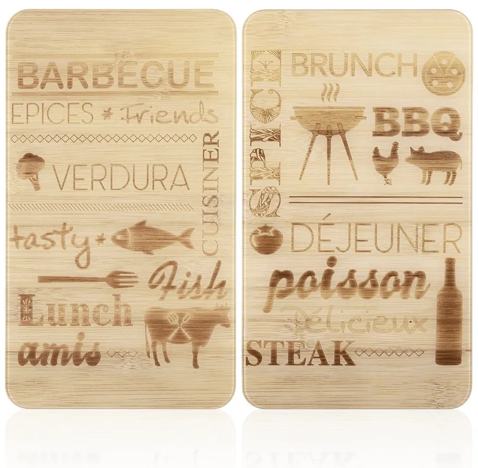 Coperchi per stufe in vetro temperato in set da 2 52x30 cm Barbecue - Maximex