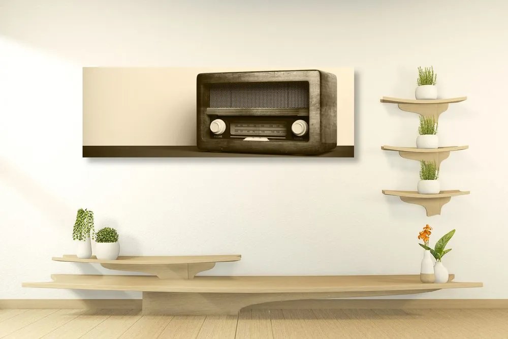 Quadro su tela – Radio retrò in seppia