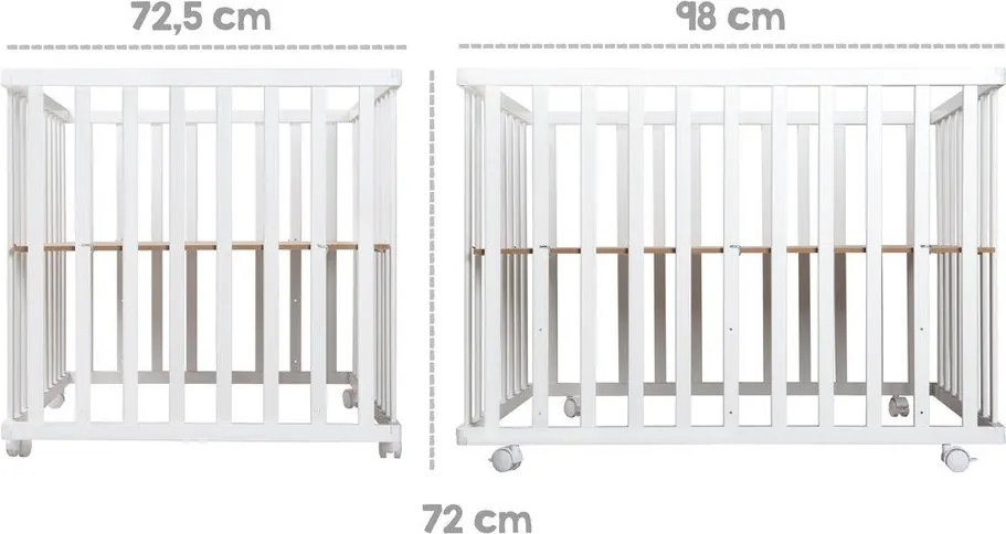Lettino bianco con ruote 100x75 cm Style – Roba