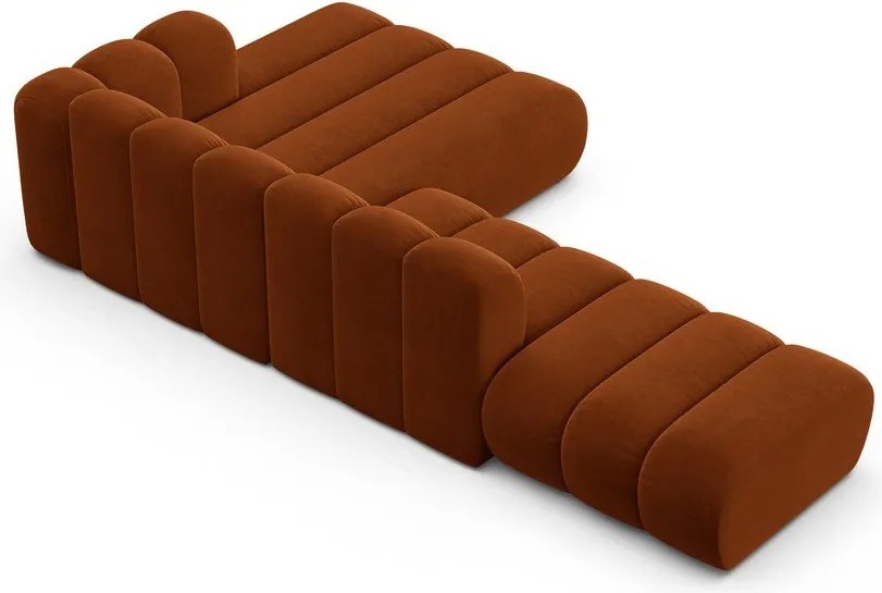 Divano angolare arancione ad angolo destro Lupine - Micadoni Home