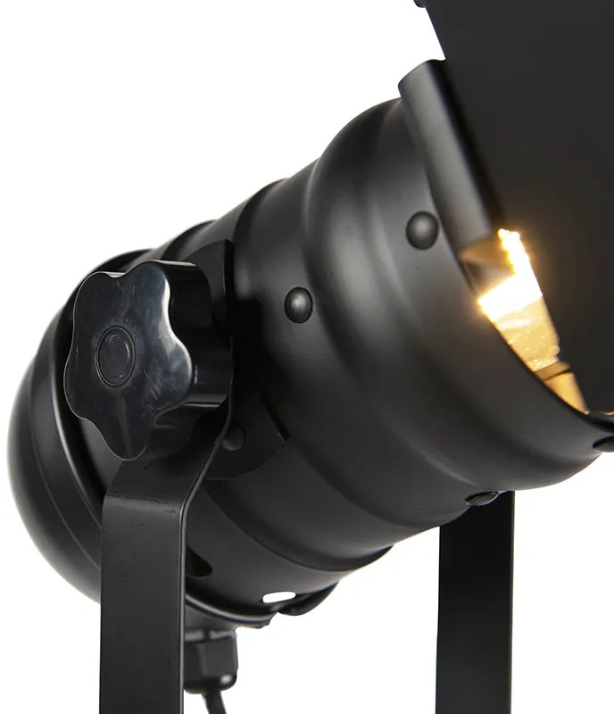 Lampada da terra industriale nera inclinabile - Movie