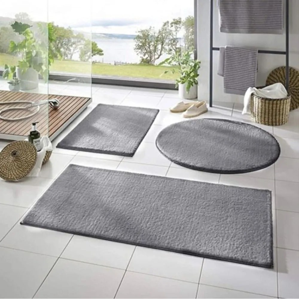 Tappetini da bagno grigi in set da 3 pezzi 50x90 cm - Mila Home