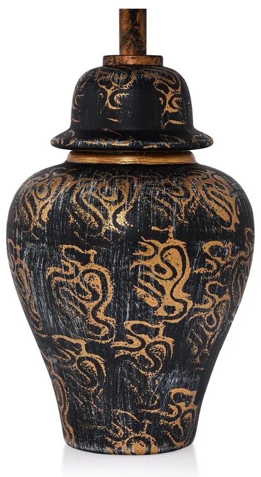 Lampada da tavolo nera con paralume in tessuto (altezza totale 54 cm) Derin – Opviq lights