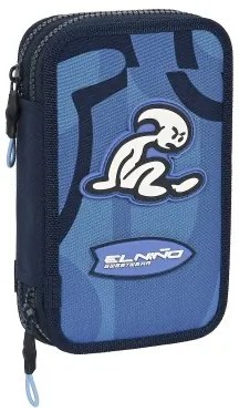 Astuccio per la Scuola con Accessori El Niño Bahia Azzurro 12.5 x 19.5 x 4 cm (28 Pezzi)