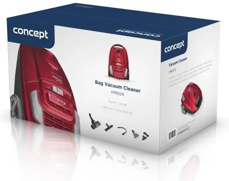 Concept VP8224 - Aspirapolvere a sacchetto REFRESH 3,5 l 700W/230V rosso