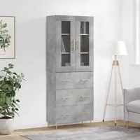 Credenza Grigio Cemento 69,5x34x180 cm in Legno Multistrato 3198397