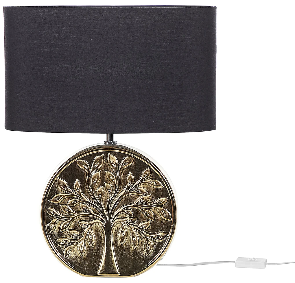 Lampada da tavolo ceramica oro e nero 48 cm KHERLEN Beliani