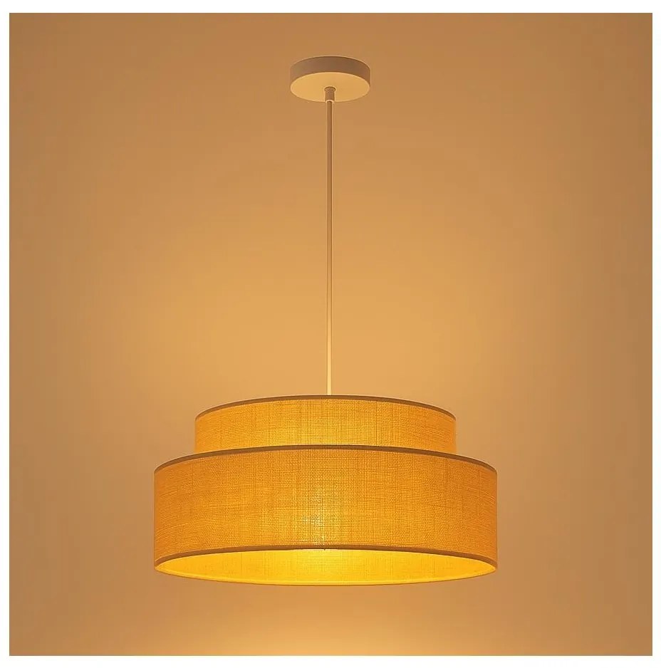 Lampadario a sospensione con filo BOHO 1xE27/60W/230V diametro 40 cm beige