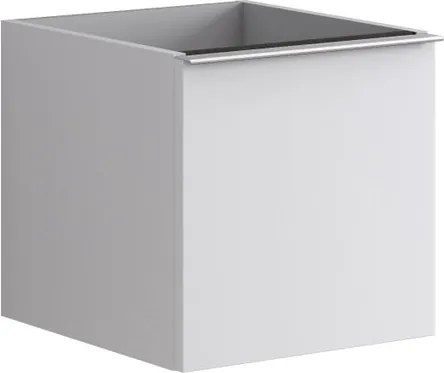 Cassettiera Pixel con 1 cassetto frontale Plain laccato opaco bianco e maniglia alluminio brillante L.40 H.40 P.45,5 cm.