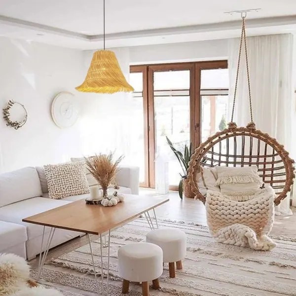 Immax 08273L - Lampadario a sospensione con filo NATURALEZA 1xE27/40W/230V diametro 45 cm rattan