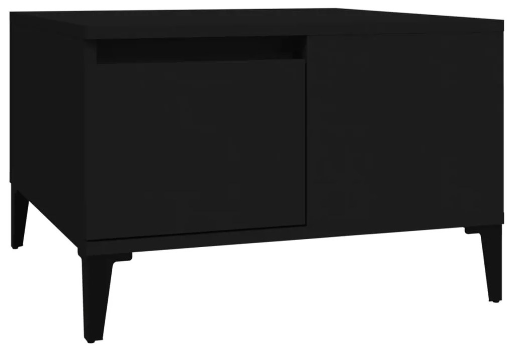 Tavolino da Salotto Nero 55x55x36,5 cm in Legno Multistrato