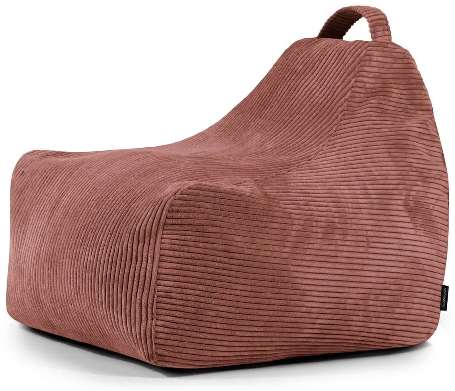 Pouf a sacco per bambini color mattone con rivestimento in velluto a coste Game Amuse – SLOWDOWN