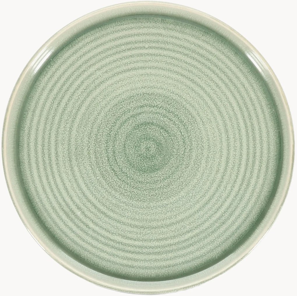 Set di 4 piatti piani Cameo Green