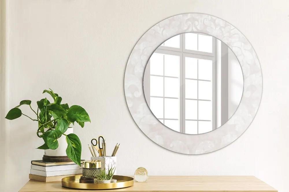 Specchio rotondo cornice con stampa Texture delicata roccoco fi 50 cm