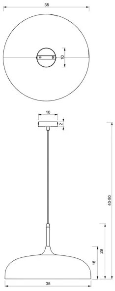 Lampadario su corda LINCOLN 1xE27/60W/230V d. 35 cm nero