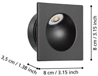 Eglo 900251 - Illuminazione LED scale ZARATE LED/2W/230V 3000K nero